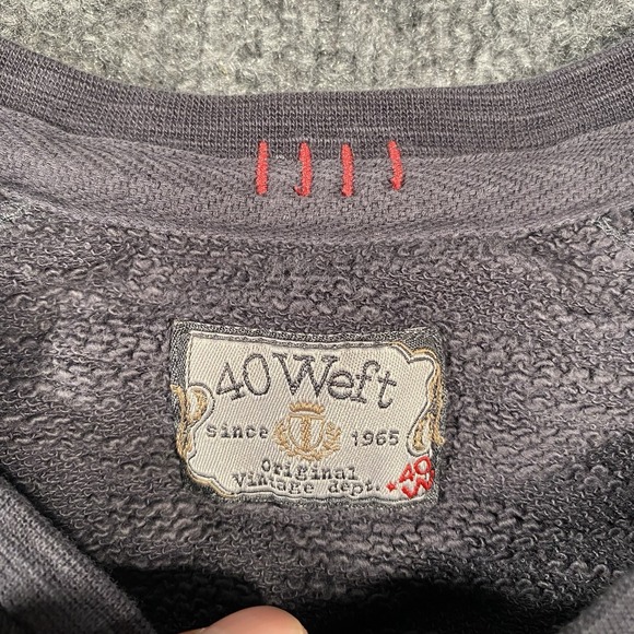 40Weft Camo Crew Neck Long Sleeve Pullover Sweatshirt Mens Small Designer - Picture 2 of 8